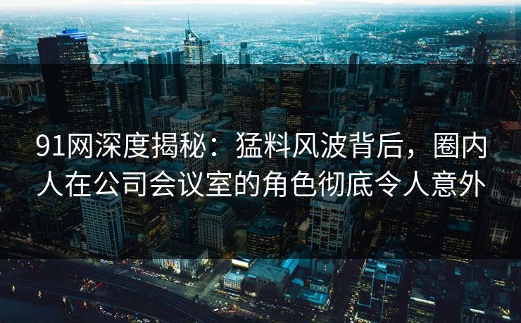91网深度揭秘：猛料风波背后，圈内人在公司会议室的角色彻底令人意外