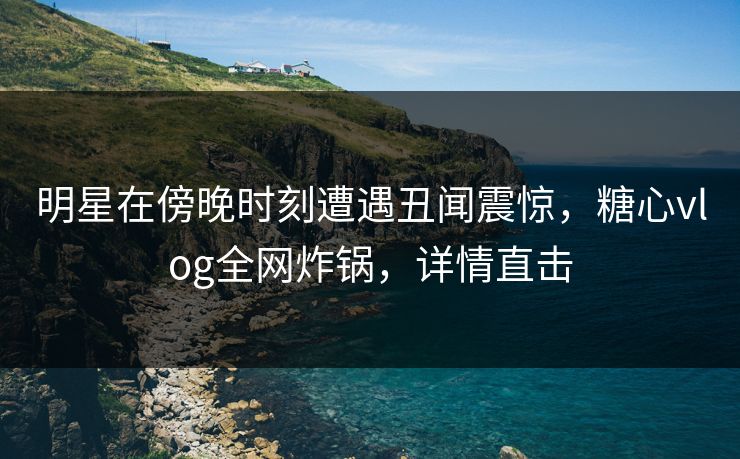 明星在傍晚时刻遭遇丑闻震惊,糖心vlog全网炸锅,详情直击